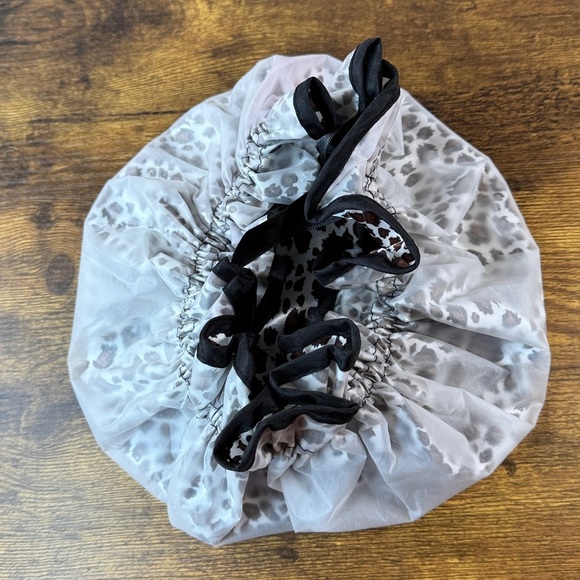 Leopard Print Satin Shower Cap - Picture 6 of 6